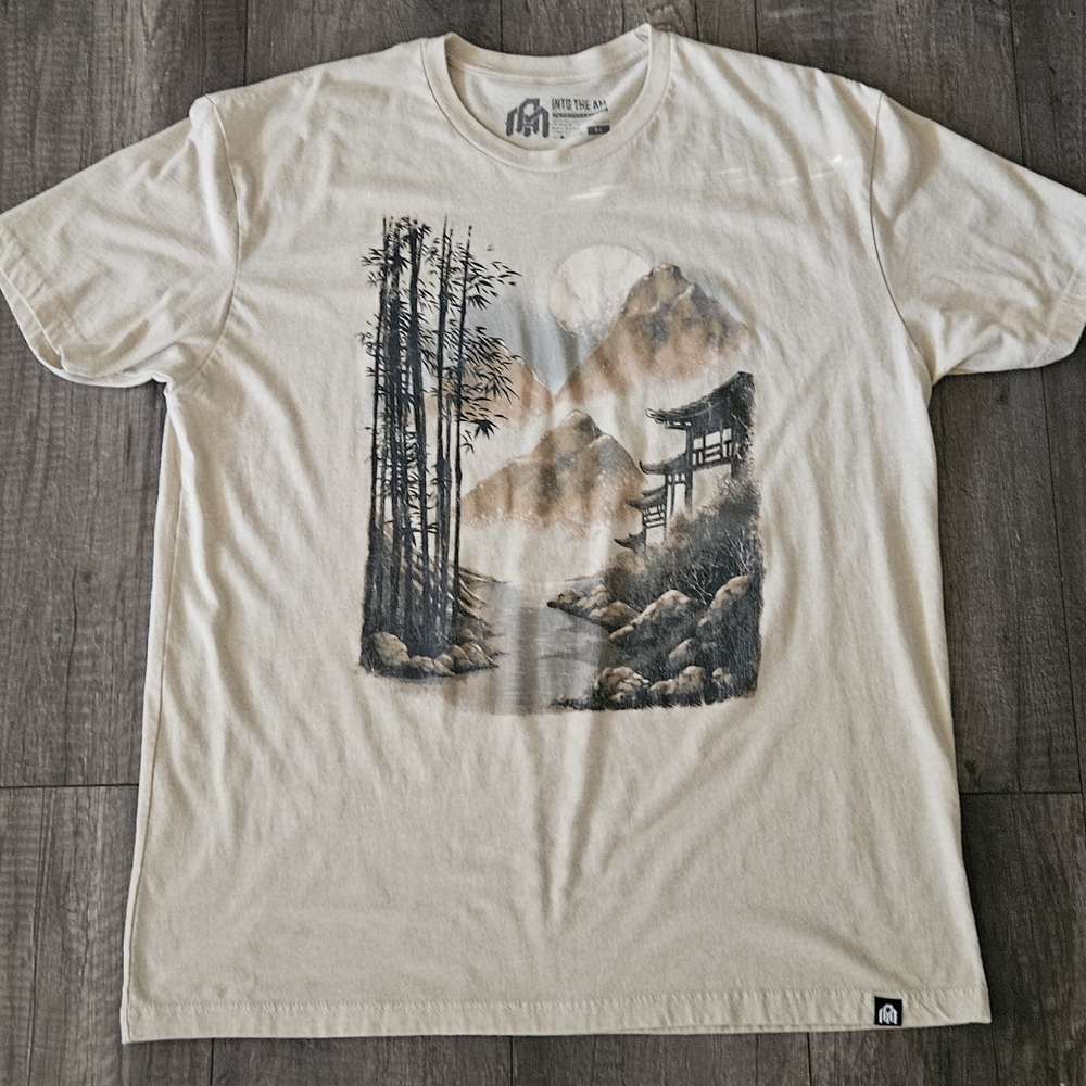 Peter Millar Cream Scenic Print Short Sleeve Tee